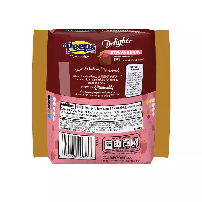 Peeps Easter Milk Chocolate Dipped Strawberry Delights Chicks: 4-Piece Pack - Image 3