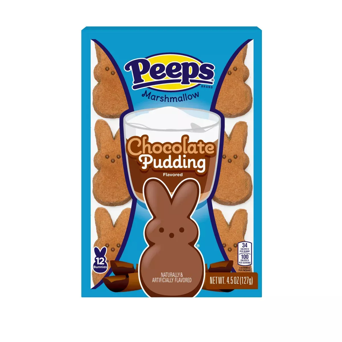 Peeps Marshmallow Candy Bunnies - Chocolate Pudding: 12-Piece Pack - Image 4