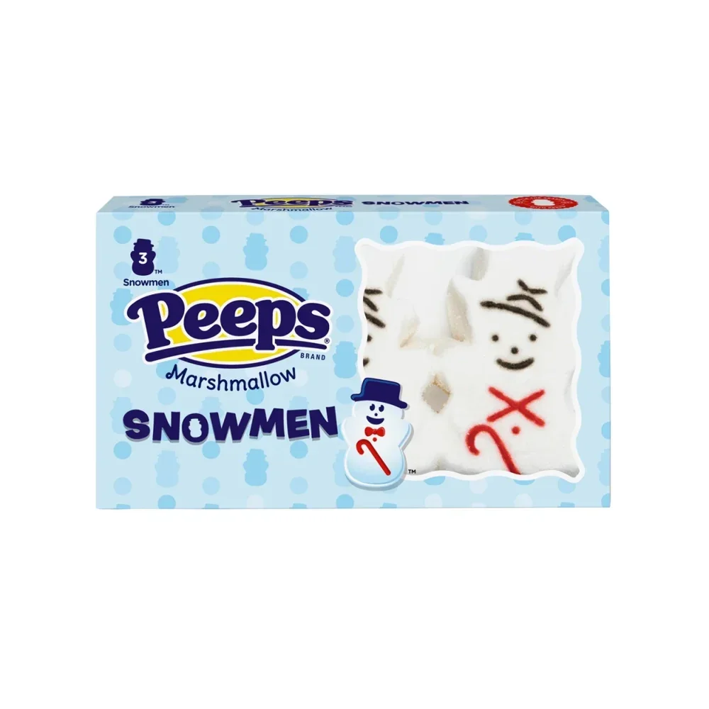 Peeps Marshmallow Snowmen 1.5-Ounce Trays: 24-Pack Case