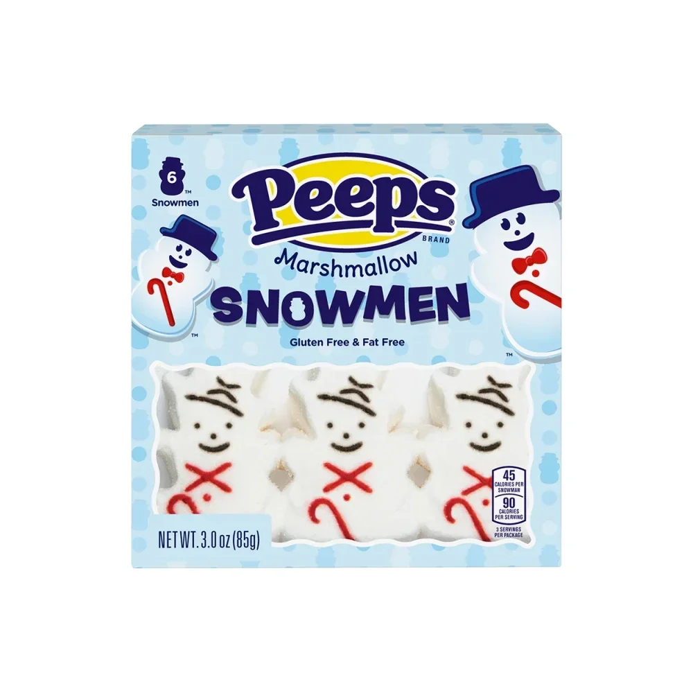 Peeps Marshmallow Snowmen 3-Ounce Trays: 12-Pack Case