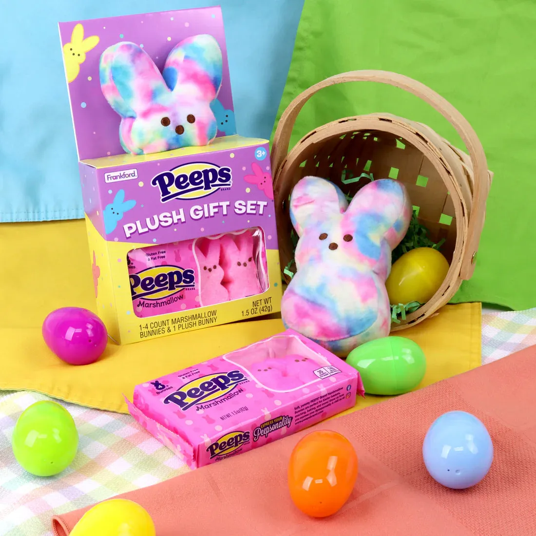 Peeps Plush Bunny Gift Set - Tie Dye: 6-Piece Case - Image 2
