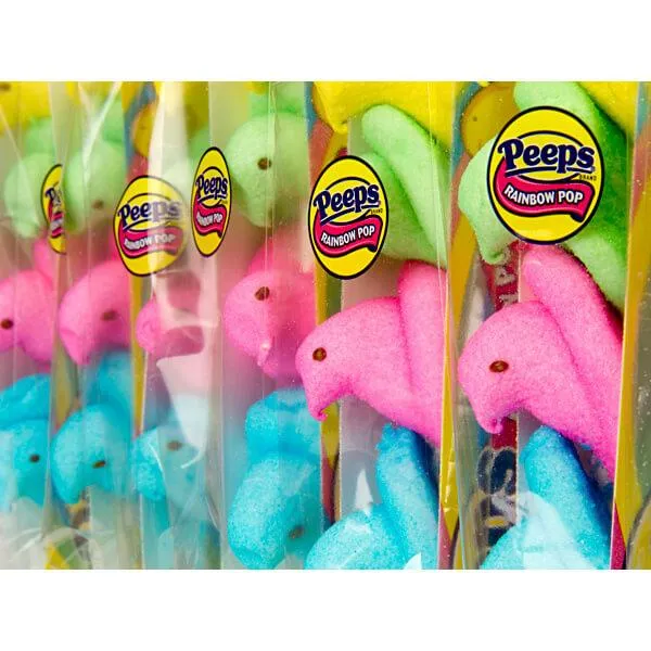 Peeps Rainbow Marshmallow Chicks Pops: 28-Piece Box - Image 2
