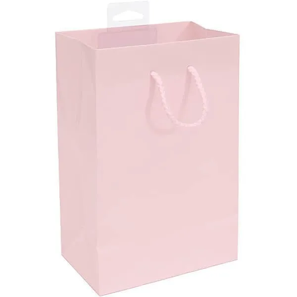 Glossy Candy Bags with Handles - Pink: 12-Piece Pack