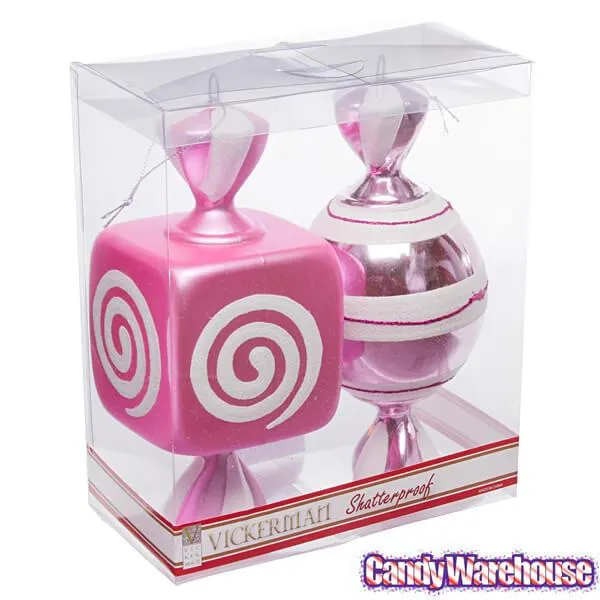 Pink Large Candy Ornaments - 8 Inch: 2-Piece Box - Image 2
