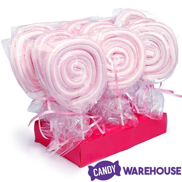 Jumbo Marshmallow Roller Pops - Pink: 18-Piece Box - Image 3