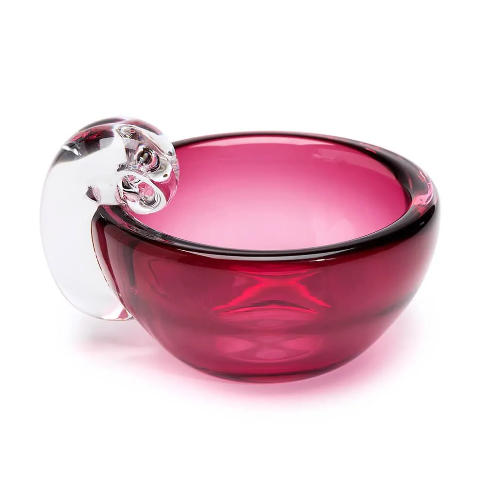 Round Crystal Candy Dish - Pink