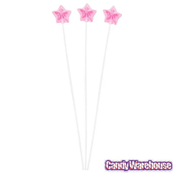 Twinkle Candy Star Lollipops - Pink: 120-Piece Bag - Image 3