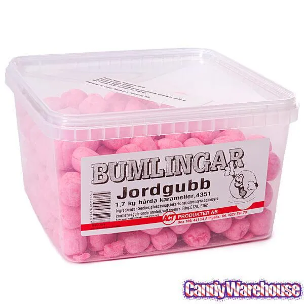 Pink Strawberry Rocks Candy: 3.74LB Tub - Image 4