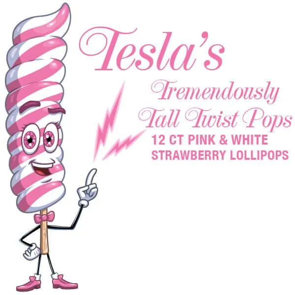 Tesla's Tremendously Tall 3-Ounce Twist Pops - Strawberry: 12-Piece Box - Image 3
