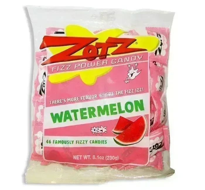 Pink Watermelon Zotz Sour Fizz Candy: 6LB Case - Image 3