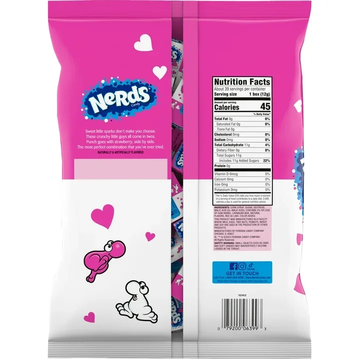 Pink & White Nerds Candy Packs: 40-Piece Bag - Image 5
