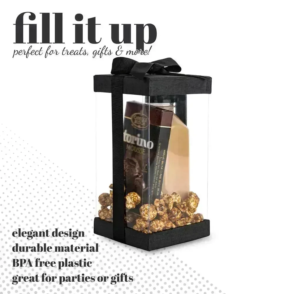 Plastic Gift Boxes 6 Pack Black 8X4X4" - Image 4
