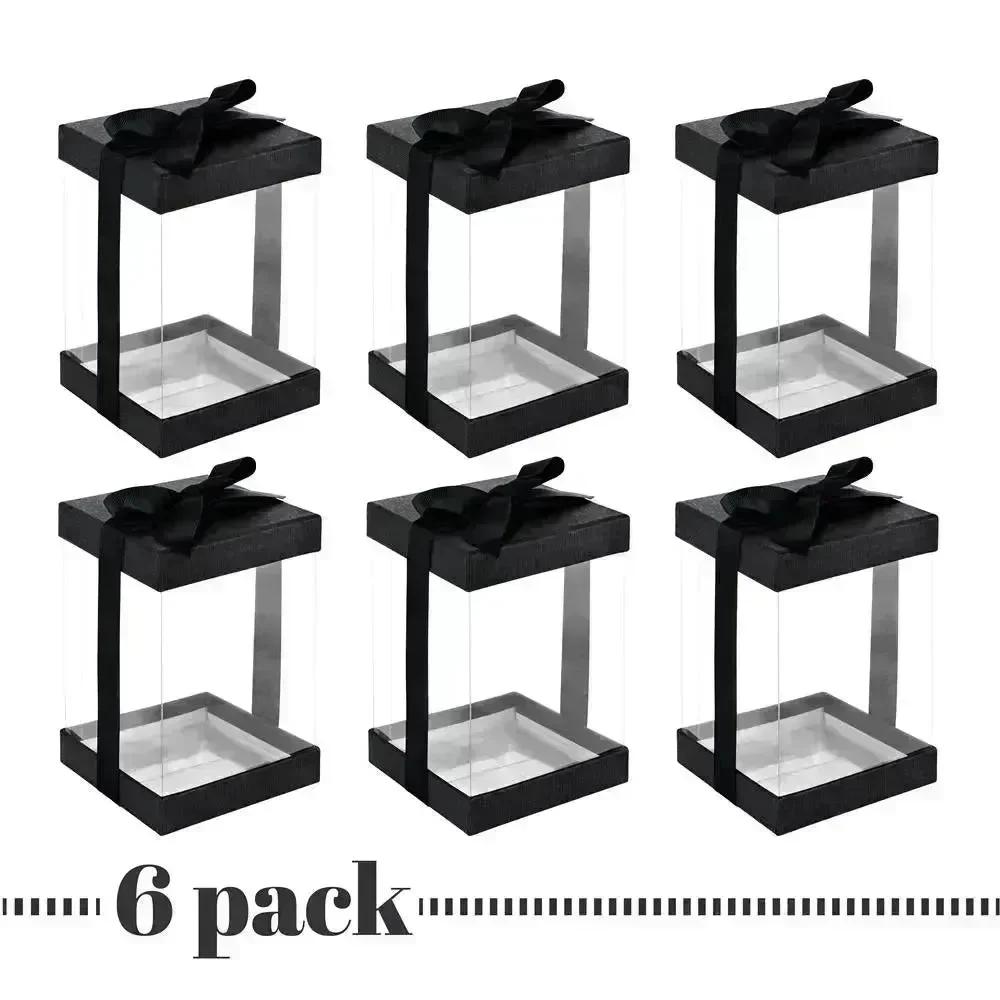 Plastic Gift Boxes 6 Pack Black 8X4X4" - Image 7