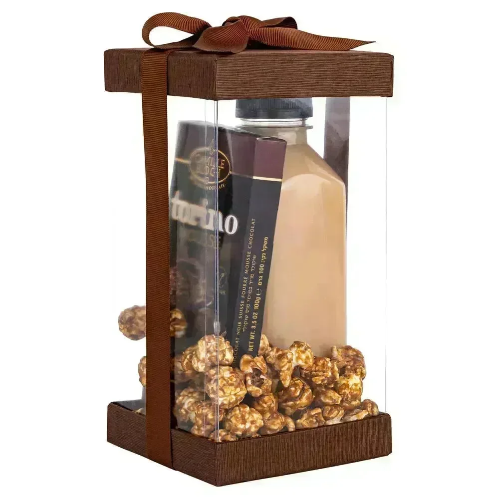 Plastic Gift Boxes Brown 8X 4X 4" 6 Pack Bakery Boxes With Base Lid & Ribbon - Image 2