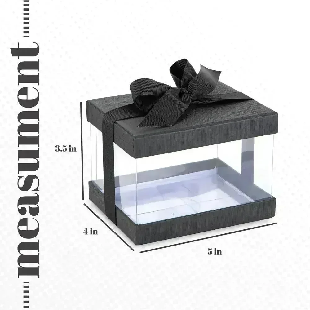 Plastic Gift Boxes Elegant Party Favor Black 5X4X3.5 - Image 3