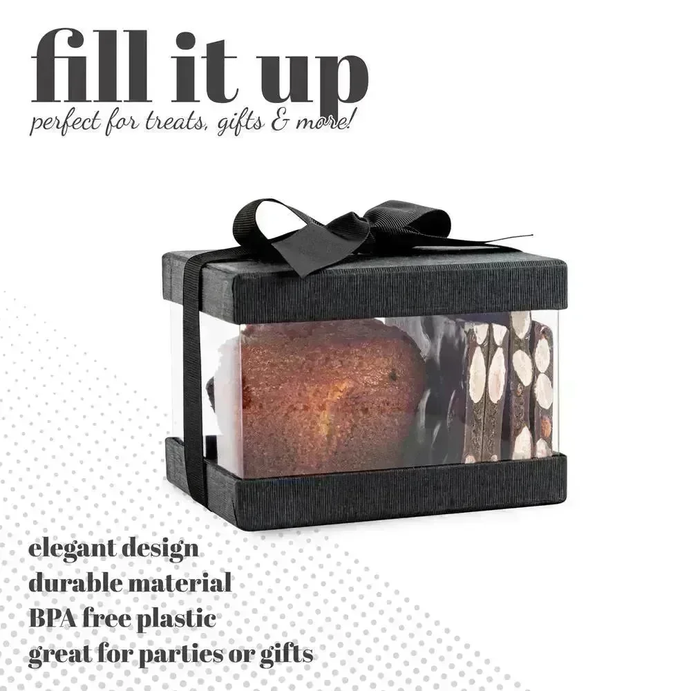Plastic Gift Boxes Elegant Party Favor Black 5X4X3.5 - Image 4