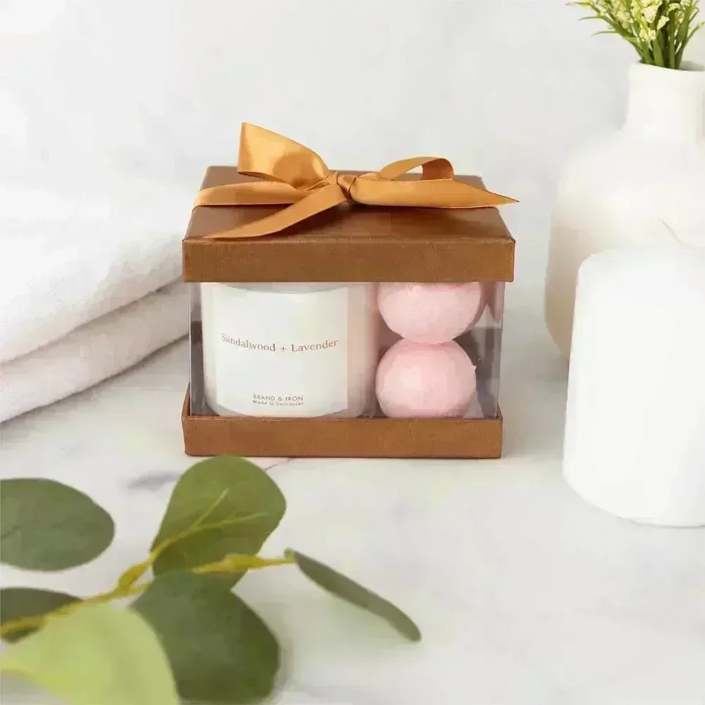 Plastic Gift Boxes Gold 5X4X3.5" 6 Pack Bakery Boxes With Base Lid & Ribbon - Image 6