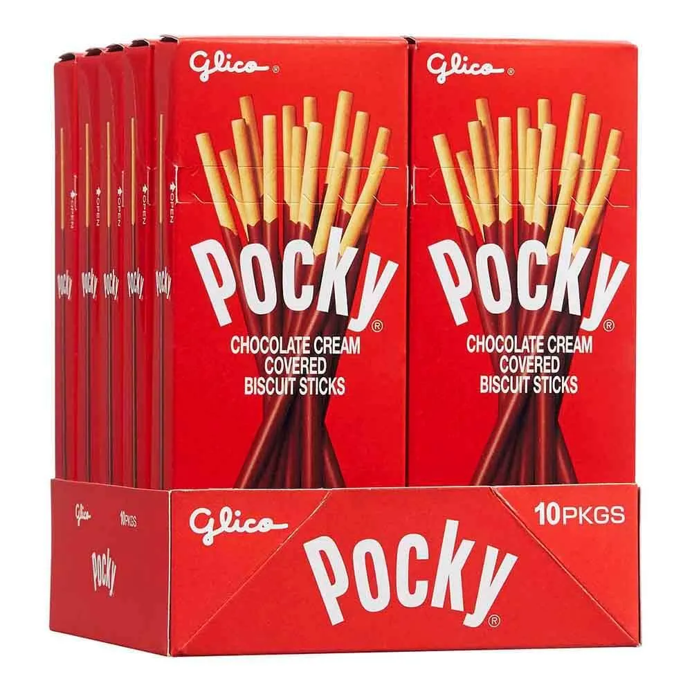 Pocky - Chocolate Cream Covered Biscuit Sticks Packs: 10-Piece Box - Image 4