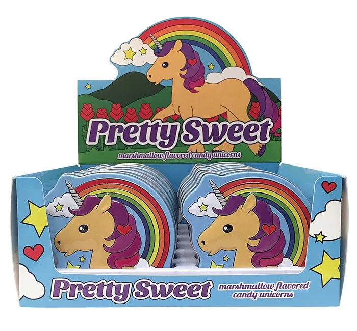 Pretty Sweet Unicorn Marshmallow Flavored Candy Tins: 12-Piece Display