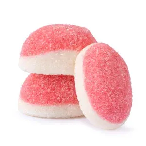 Puffy Puffs Gummy Bites - Pink Strawberry: 5LB Bag