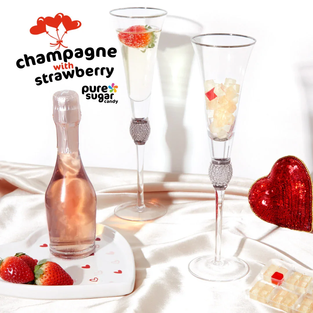 Pure Sugar Candy Cubes - Champagne with a Strawberry - Image 2