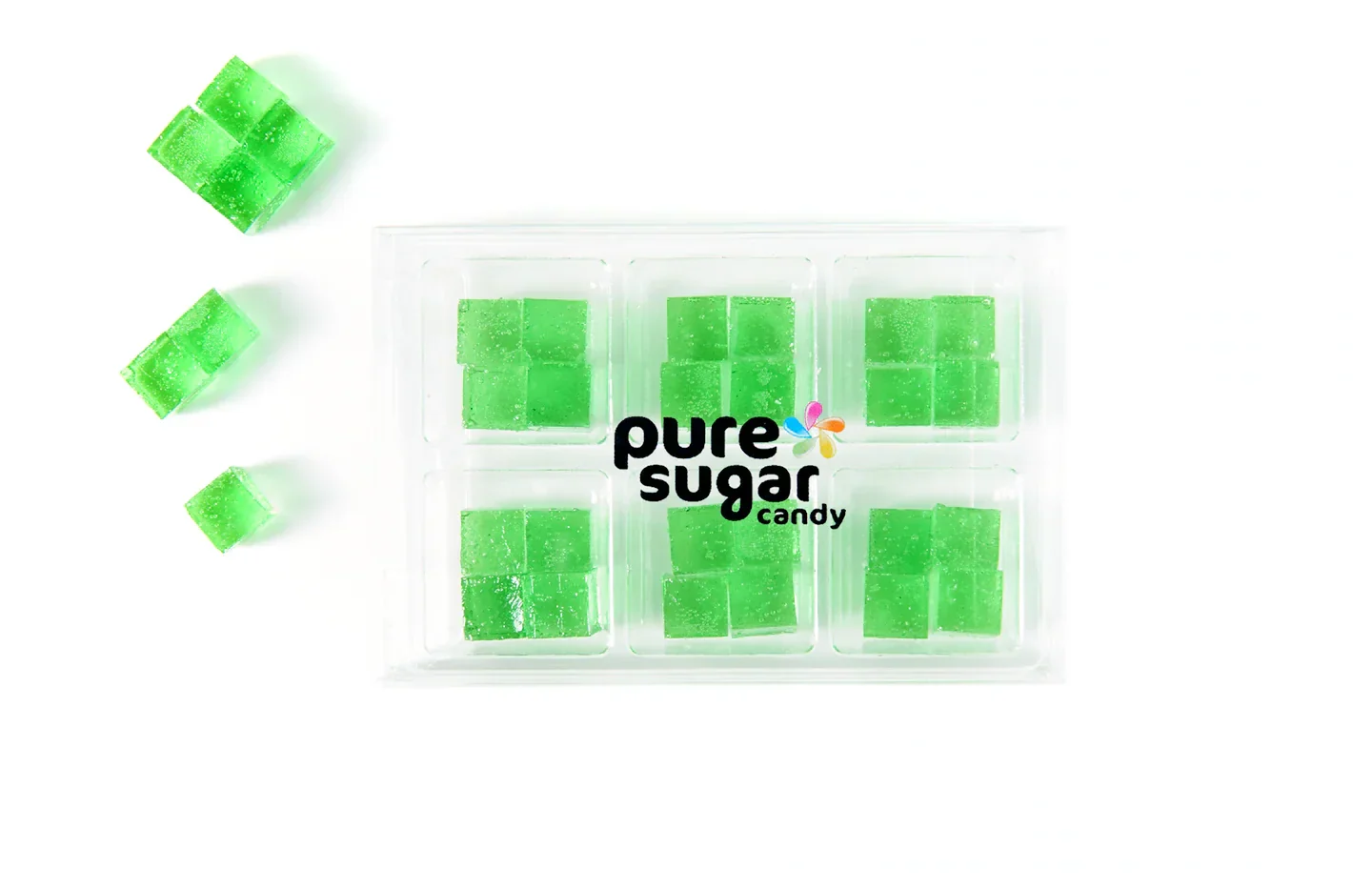 Pure Sugar Candy Cubes - Green Apple