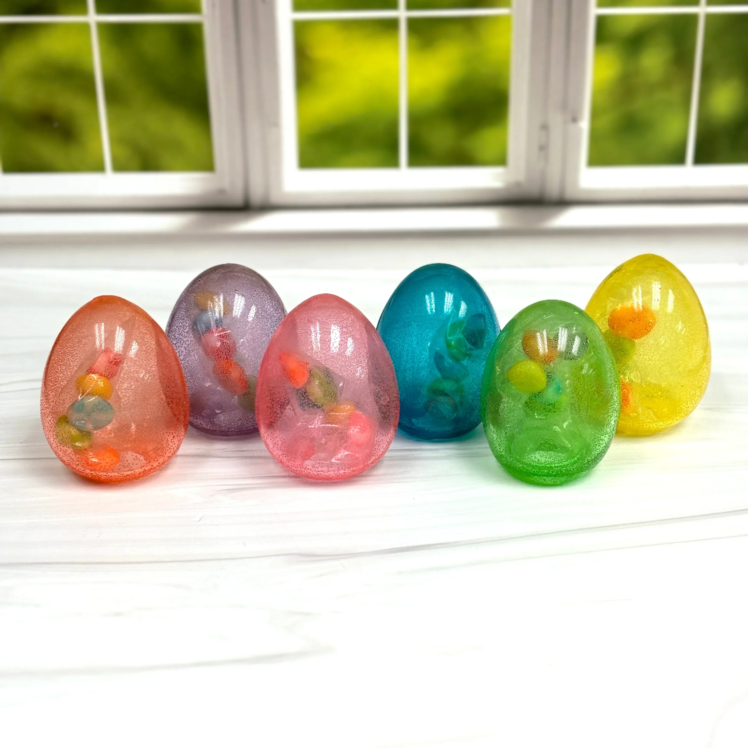 Pure Sugar Hollow Candy Easter Egg filled with Gummy Eggs