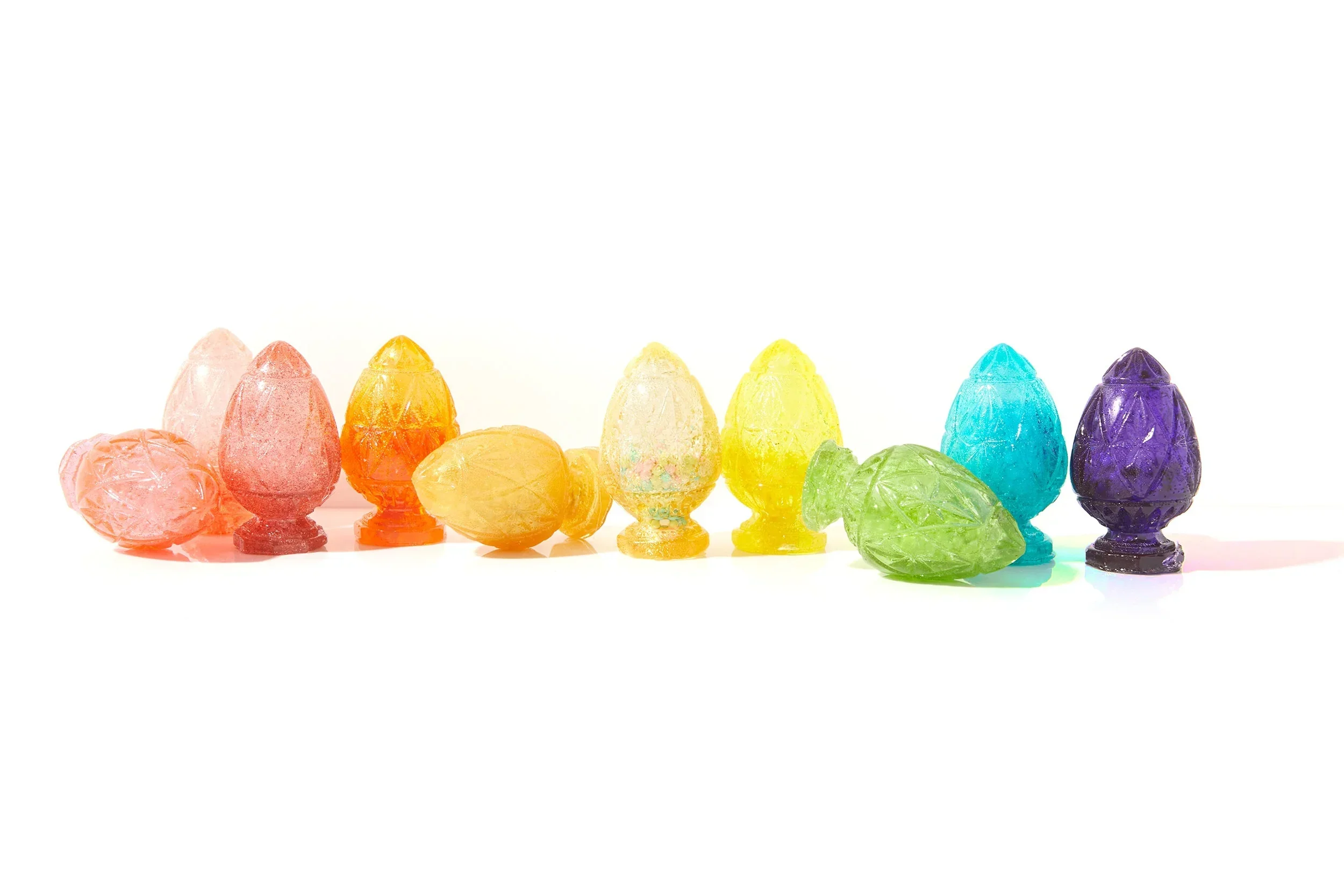 Pure Sugar Hollow Hard Candy - Crystal Eggs filled with Candy Pearls - Image 2