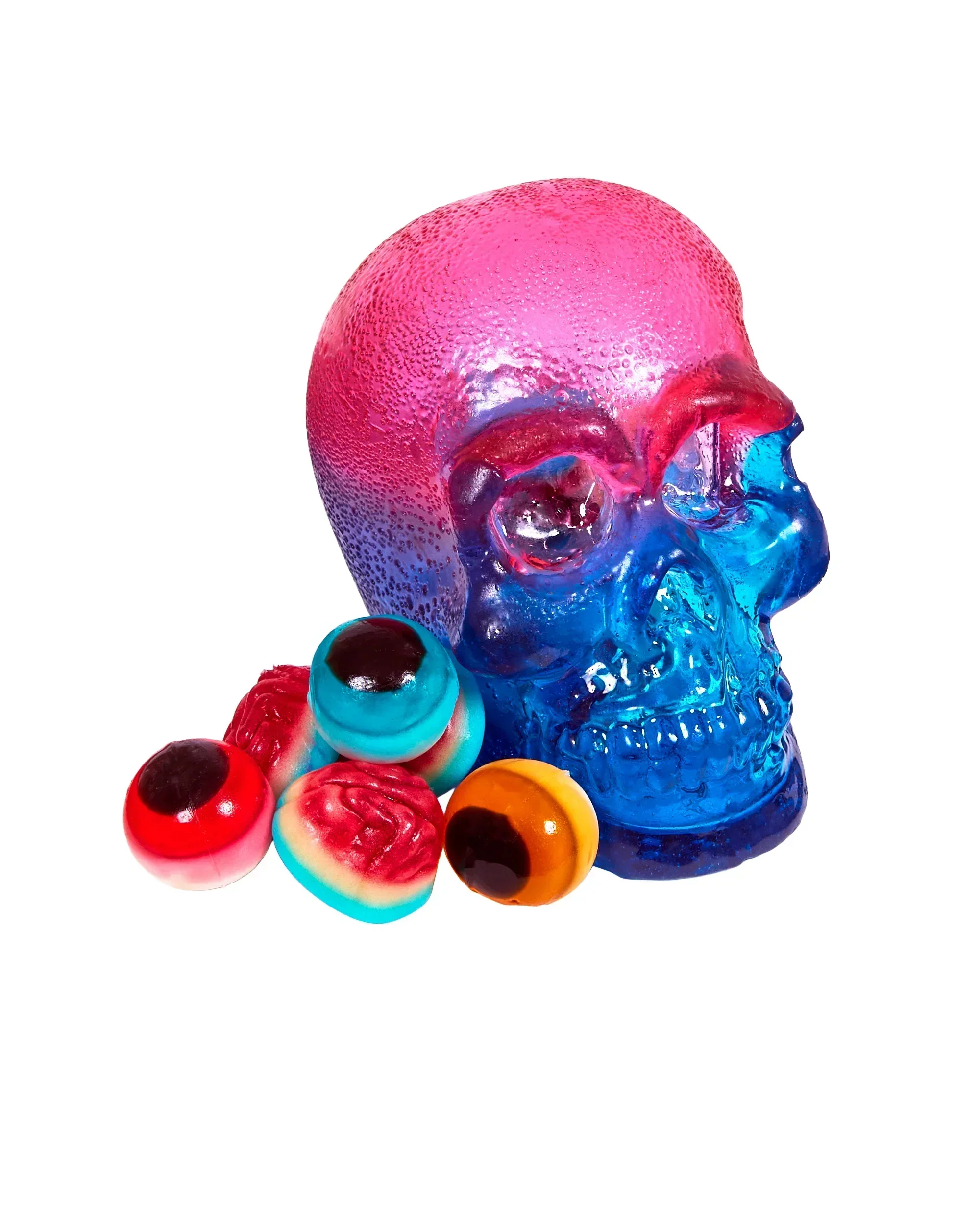 Pure Sugar Hollow Hard Candy Skull filled with Gummies