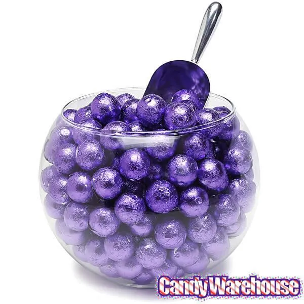 Palmer Foiled Caramel Filled Chocolate Candy Balls - Purple: 5LB Bag - Image 2
