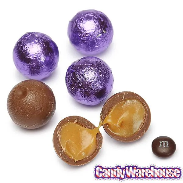 Palmer Foiled Caramel Filled Chocolate Candy Balls - Purple: 5LB Bag - Image 3