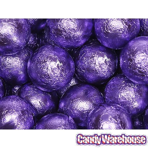 Palmer Foiled Caramel Filled Chocolate Candy Balls - Purple: 5LB Bag - Image 4