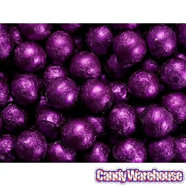 Foiled Milk Chocolate Balls - Purple: 2LB Bag - Image 2