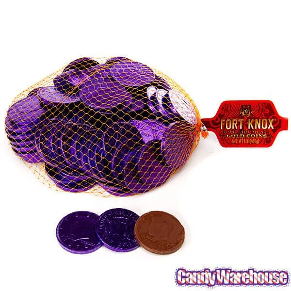 Purple Foiled Milk Chocolate Coins: 1LB Bag - Image 3