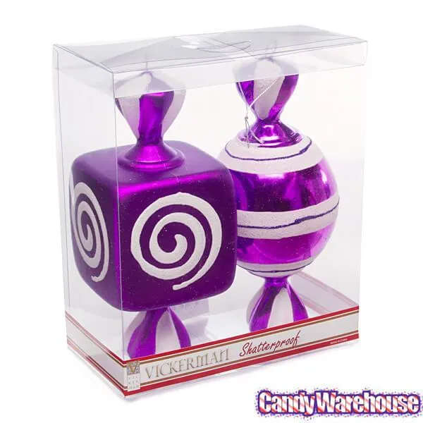 Purple Large Candy Ornaments - 8 Inch: 2-Piece Box - Image 2