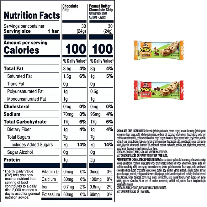 Quaker Chewy Granola Bars Variety Pack: 60-Piece Box - Image 2