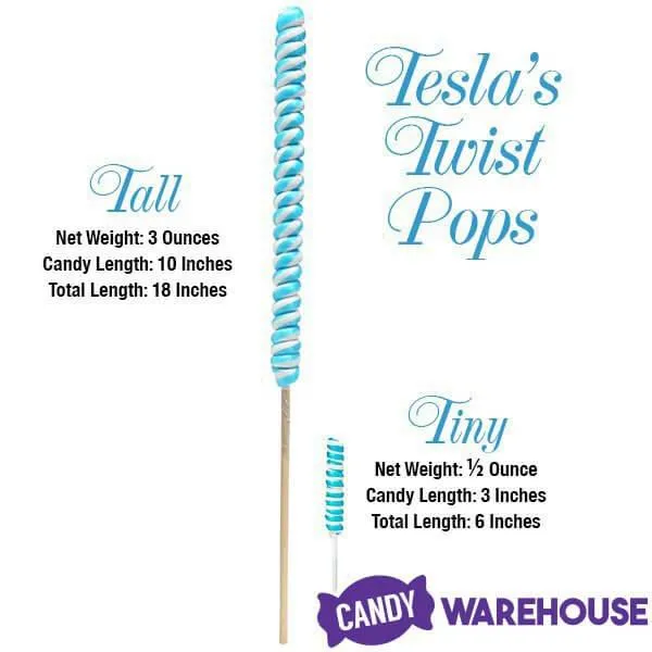 Tesla's Tremendously Tall 3-Ounce Twist Pops - Rainbow Cherry: 12-Piece Box - Image 2