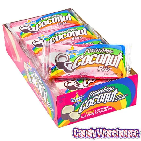 Atkinson Rainbow Coconut Candy Bars: 24-Piece Box - Image 2
