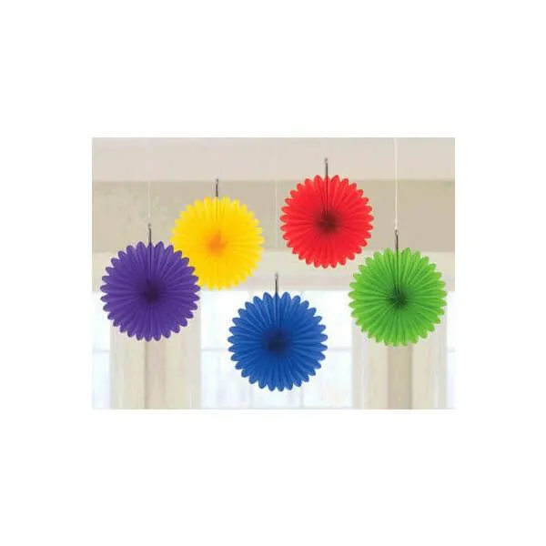 Mini Hanging Fans - Rainbow: 5-Piece Pack - Image 2