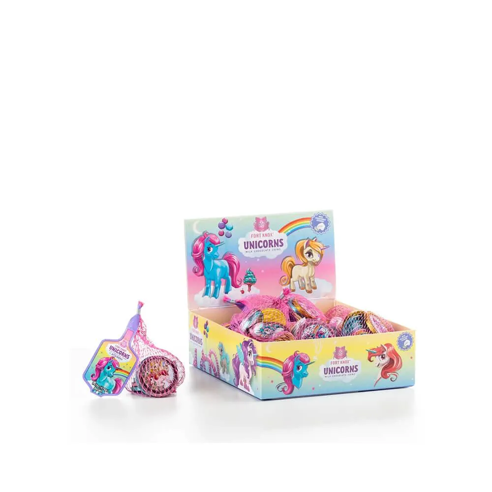 Rainbow Pony Unicorn Foiled Milk Chocolate Coins in Mesh Bags: 18-Piece Box - Image 3