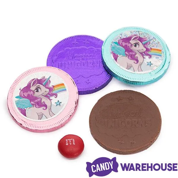 Rainbow Pony Unicorn Foiled Milk Chocolate Coins in Mesh Bags: 18-Piece Box - Image 6