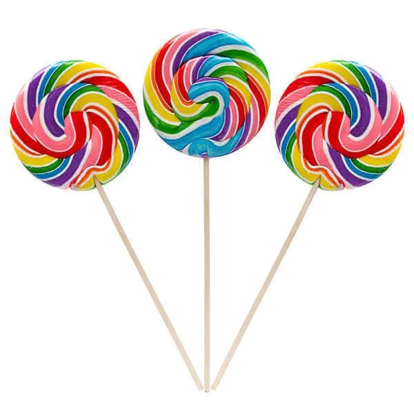 Rainbow Swirl 10-Ounce Round Lollipops: 24-Piece Box - Image 2