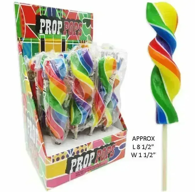 Rainbow Swirl 2.5-Ounce Corkscrew Twist Lollipops: 24-Piece Display - Image 2