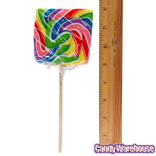 Rainbow Swirl 3.5-Ounce Square Lollipops: 24-Piece Display - Image 2