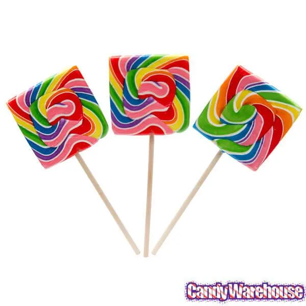 Rainbow Swirl 3.5-Ounce Square Lollipops: 24-Piece Display - Image 3