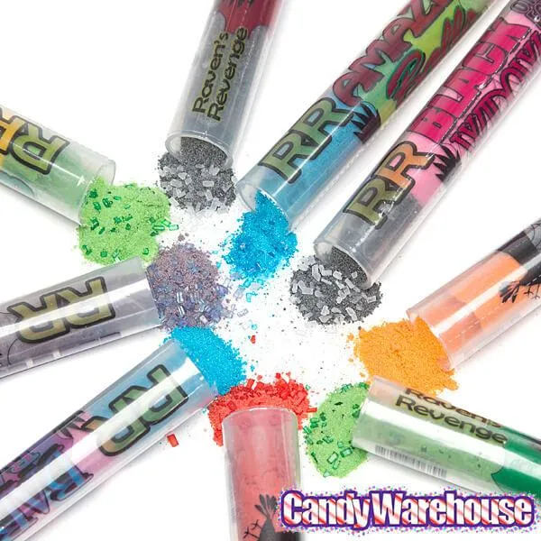 Raven's Revenge Sour Powder Candy Test Tubes: 12-Piece Pack - Image 3