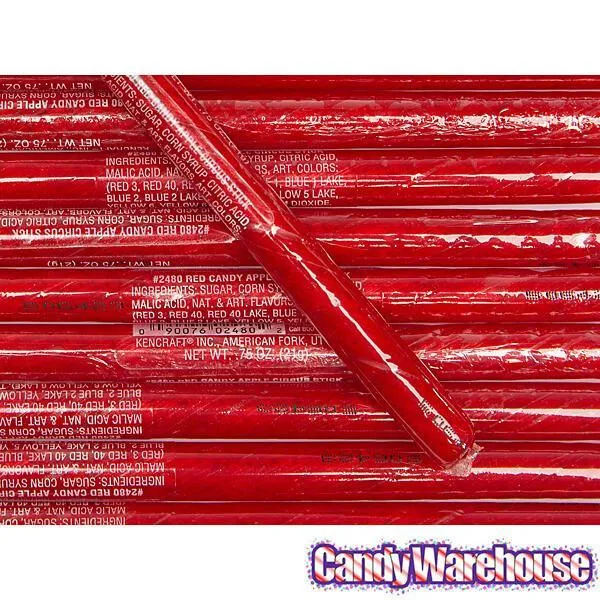 Red Candy Apple Hard Candy Sticks: 100-Piece Box - Image 2