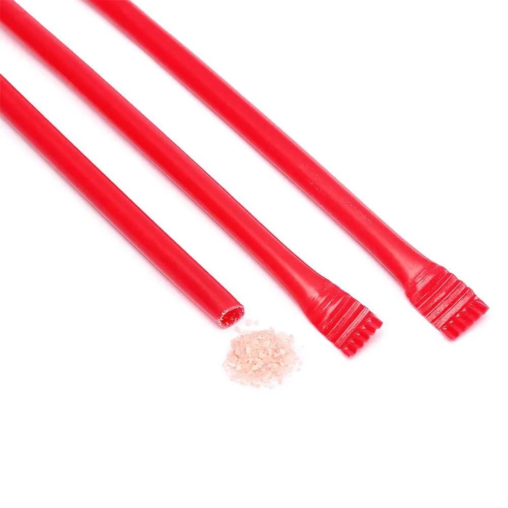 Red Candy Powder Filled Plastic Mini Straws - Cherry: 240-Piece Bag - Image 2