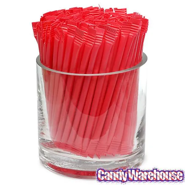Red Candy Powder Filled Plastic Mini Straws - Cherry: 240-Piece Bag - Image 4
