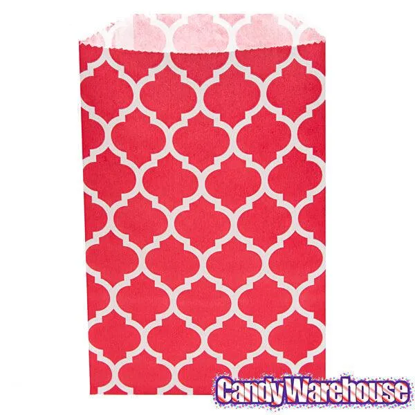 Red Casablanca Pattern Candy Bags: 25-Piece Pack - Image 4